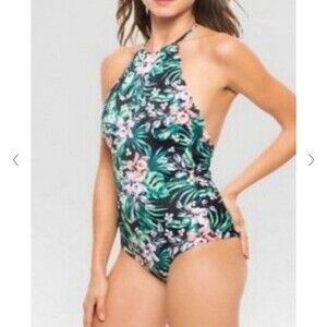 Vanilla Beach size XLarge floral tropical print one piece swimsuit